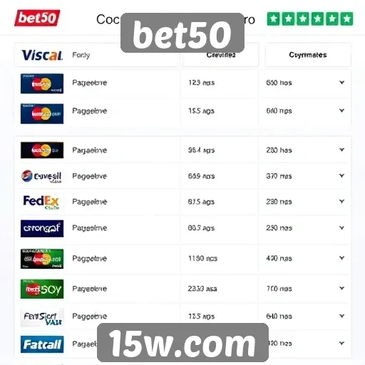 Opções de pagamento disponíveis na bet50
